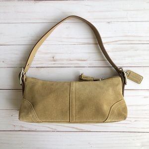 Coach Mini Tan Suede Shoulder Bag